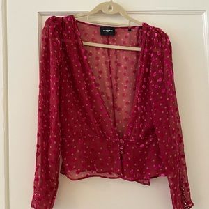 The Kooples sheer pink blouse